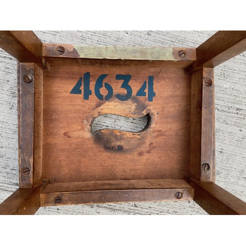 37 - Government furniture, laboratory or workshop stool, beech frame with an elm seat marked GR VI with a... 