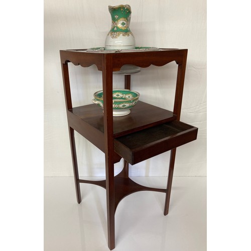 44 - C19th furniture, a mahogany wash stand with a hidden drawer and some ceramic fittings

Collection on... 