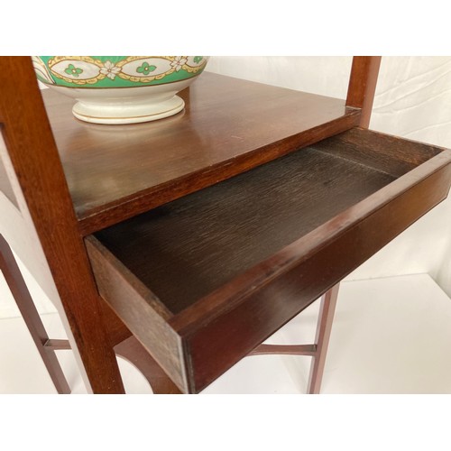 44 - C19th furniture, a mahogany wash stand with a hidden drawer and some ceramic fittings

Collection on... 