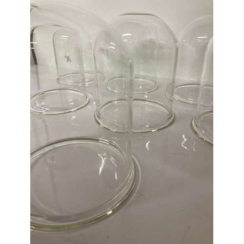 54 - Glass dome lamp shades, 16 industrial glass domes / lamp shades 5 inches in diameter x 5.5 inches de... 