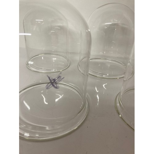 54 - Glass dome lamp shades, 16 industrial glass domes / lamp shades 5 inches in diameter x 5.5 inches de... 