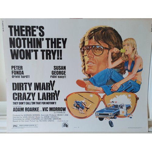 Movie Poster, Dirty Mary, Crazy Larry US Half Sheet 22 X 28 INCHES from ...