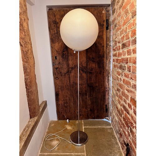 18 - Mid Century furniture, Danish design standard lamp with a plated finish to the frame supporting a 40... 