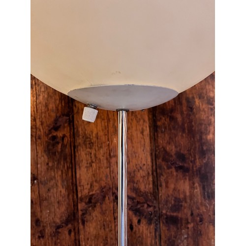 18 - Mid Century furniture, Danish design standard lamp with a plated finish to the frame supporting a 40... 