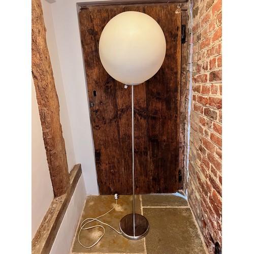 18 - Mid Century furniture, Danish design standard lamp with a plated finish to the frame supporting a 40... 