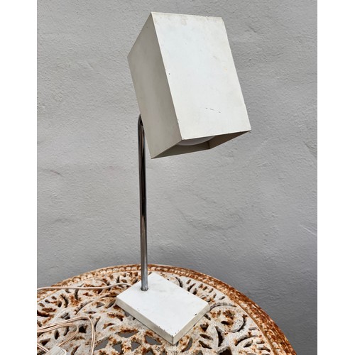 19 - Mid Century furniture, a rectangular design table lamp 53 cm high and based on a shared rectangle of... 