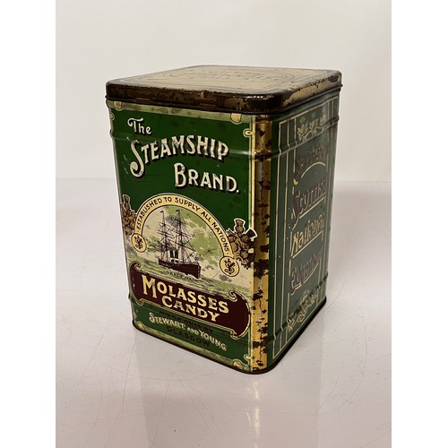 375 - Antique sweet storage tin, advertising the Scottish National Exhibition of 1908 a lithographic print... 