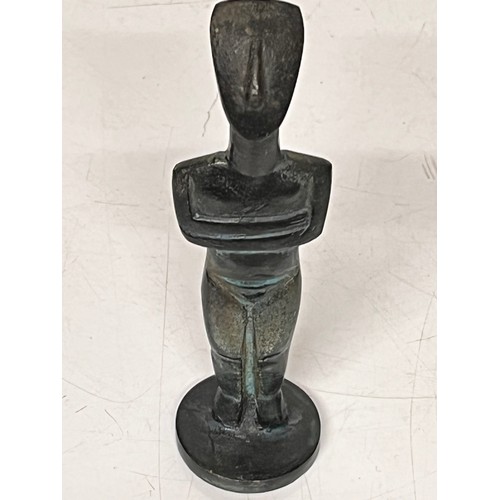 377 - Mid century sculpture, cast bronze of a standing figure with his arms folded. 14.5 cm high

This lot... 