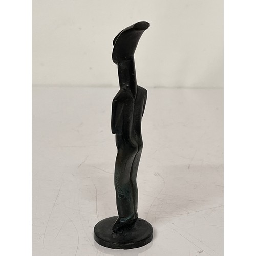 377 - Mid century sculpture, cast bronze of a standing figure with his arms folded. 14.5 cm high

This lot... 