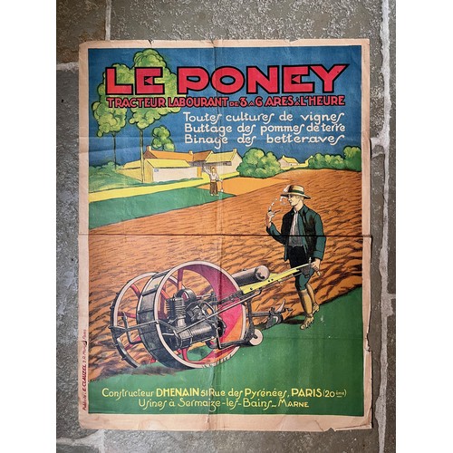 175 - Edwardian Farming advertising poster Le Poney mechanical tractor 77 cm x 58 cm

This lot is availabl... 