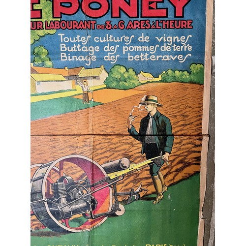 175 - Edwardian Farming advertising poster Le Poney mechanical tractor 77 cm x 58 cm

This lot is availabl... 