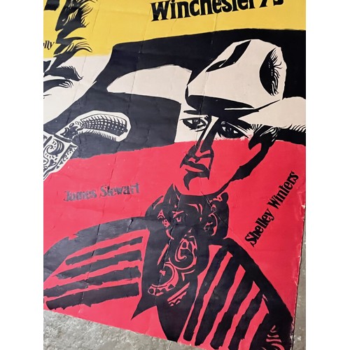 176 - Original 1958 Linen backed Polish art film poster for the classic western movie,  Winchester 73, 84 ... 