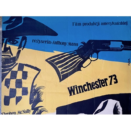 176 - Original 1958 Linen backed Polish art film poster for the classic western movie,  Winchester 73, 84 ... 