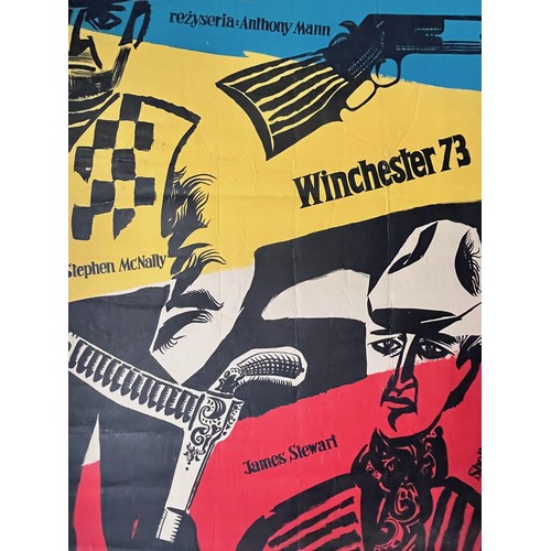 176 - Original 1958 Linen backed Polish art film poster for the classic western movie,  Winchester 73, 84 ... 