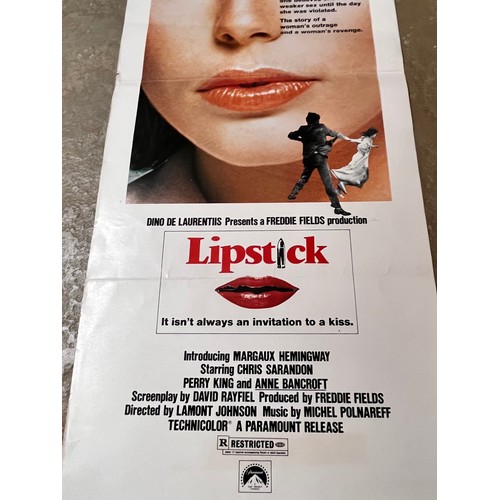 177 - Original 1976 film poster, Lipstick, 91 cm x 35.5 cm.

This lot is available for in-house shipping