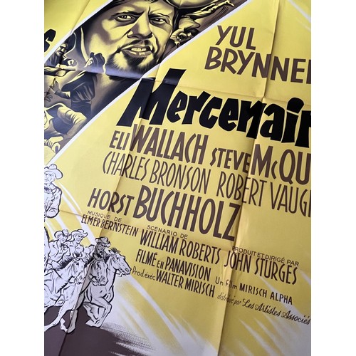 189 - Large Movie Poster, 1960 film Magnificent Seven, staring Yul Bryner and Steve McQueen 160 cm x 118 c... 