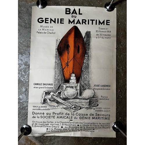 191 - French poster, Bal du Genie Maritime, 60 cm x 40 cm

This lot is available for in-house shipping