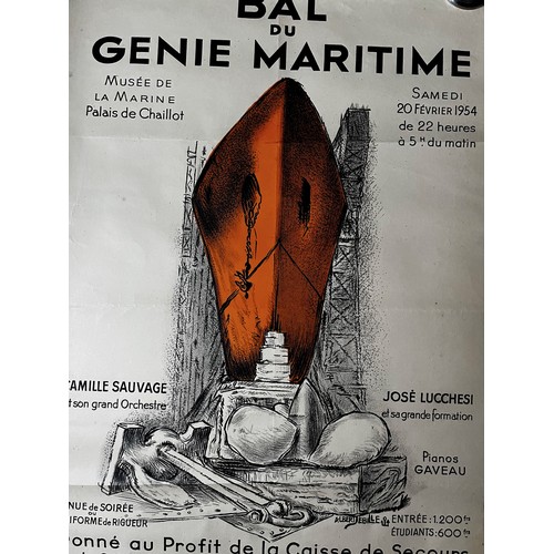 191 - French poster, Bal du Genie Maritime, 60 cm x 40 cm

This lot is available for in-house shipping