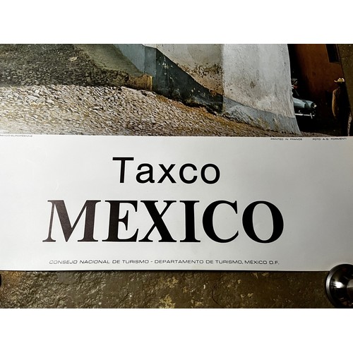 193 - Travel advertising poster,  Taxco Mexico, Mexican tourism poster 1970’s, 65 cm x 45 cm.

This lot is... 