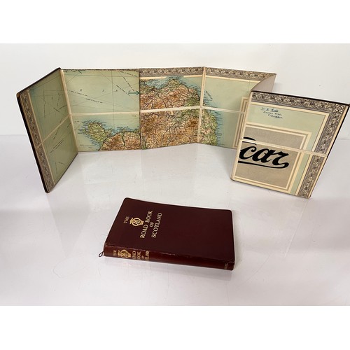 197 - Automobilia, pre-war linen backed fold out Autocar map of England and Wales and an AA Road Book of S... 