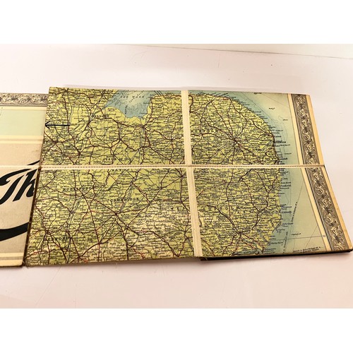 197 - Automobilia, pre-war linen backed fold out Autocar map of England and Wales and an AA Road Book of S... 