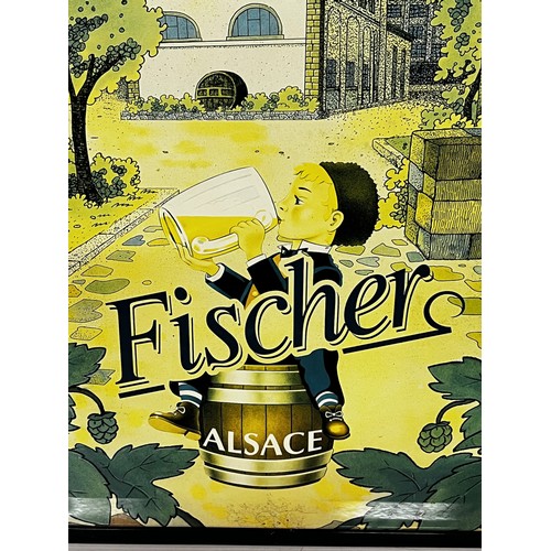 205 - Lithographed enamel beer sign For Fisher of Alsace 25 inches x 17 inches.

The lot is available for ... 