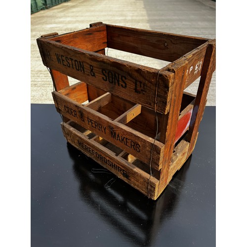 206 - Breweryania, Advertising, a wooden crate for Weston and Sons Cider and Perry makers.

This lot is av... 