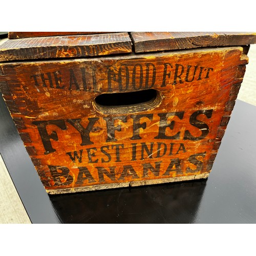 207 - Rare Advertising, storage crate still retaining its lid and marked for Fyffes Bananas and F. Walker ... 