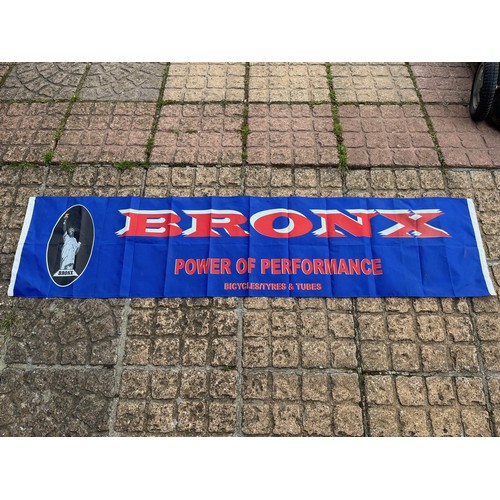 217 - Advertising signage, Bonx Bicycles advertising banner 78 inches long.

This lot is available for in-... 