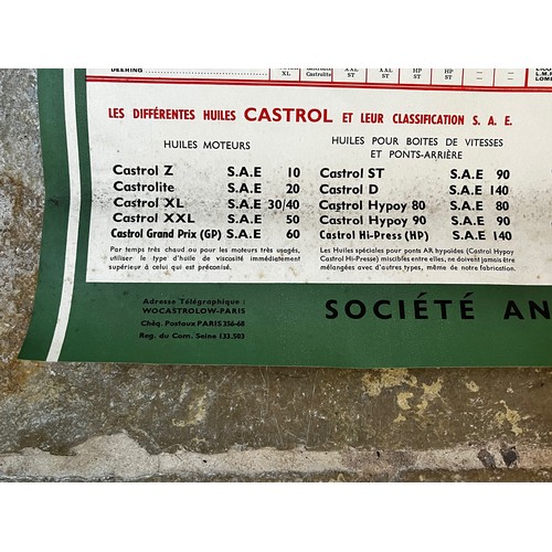 220 - Automobilia, 1950’s wall chart for Castrol Oils, 98cm x 63 cm

This lot is available for in-house sh... 