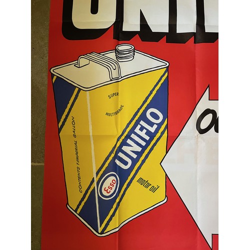 224 - Automobilia, large Esso oil point of sale poster for a garage advertising Uniflo Oil 150 cm x 100 cm... 