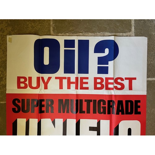 224 - Automobilia, large Esso oil point of sale poster for a garage advertising Uniflo Oil 150 cm x 100 cm... 