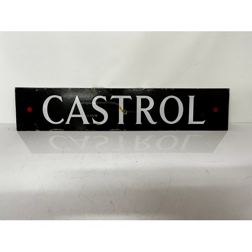 228 - Automobilia, Rare garage and oil enamel advertising sign Castrol, double sided and with a red marker... 