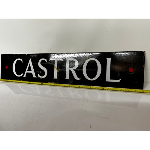 228 - Automobilia, Rare garage and oil enamel advertising sign Castrol, double sided and with a red marker... 