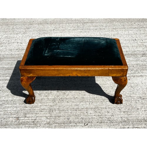 49 - Upholstered foot stool with ball and claw feet.

This lot is collection only