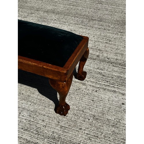 49 - Upholstered foot stool with ball and claw feet.

This lot is collection only