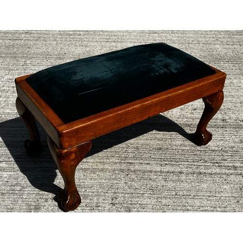 49 - Upholstered foot stool with ball and claw feet.

This lot is collection only