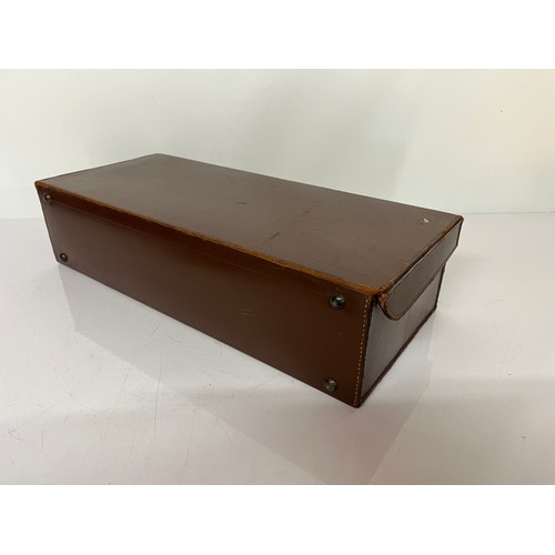 234 - Leather case with blue baize lined interior, 19.5 inches long x 8 inches wide.

This lot is availabl... 