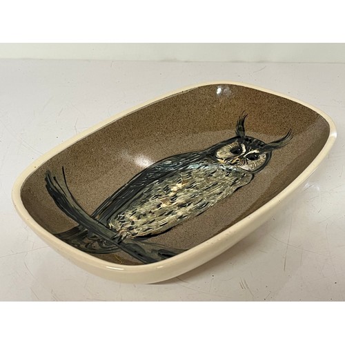 238 - Stuart Bass Exmoor pottery bowl decorated with a long eared Owl .

This lot is available for in-hous... 