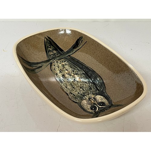 238 - Stuart Bass Exmoor pottery bowl decorated with a long eared Owl .

This lot is available for in-hous... 