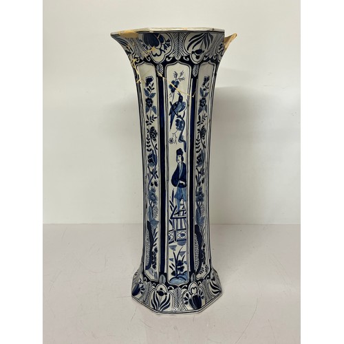 242 - Dutch blue and white vase in an oriental style by Roos. Over 17 inches high a/f.

This lot is availa... 