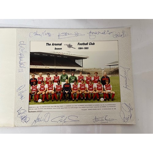 243 - Autographed team photograph of the 1984 – 85 Arsenal Football Club and a shield shaped 1970’s footba... 