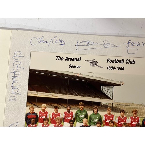 243 - Autographed team photograph of the 1984 – 85 Arsenal Football Club and a shield shaped 1970’s footba... 