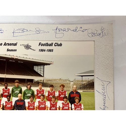 243 - Autographed team photograph of the 1984 – 85 Arsenal Football Club and a shield shaped 1970’s footba... 