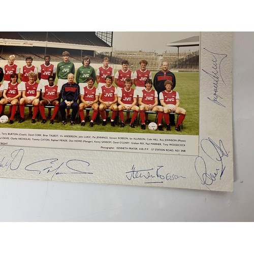 243 - Autographed team photograph of the 1984 – 85 Arsenal Football Club and a shield shaped 1970’s footba... 