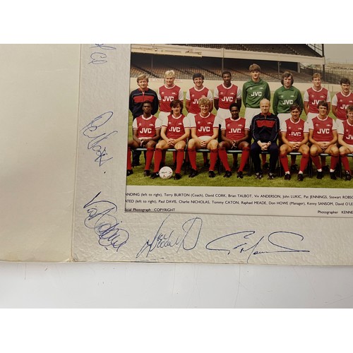 243 - Autographed team photograph of the 1984 – 85 Arsenal Football Club and a shield shaped 1970’s footba... 