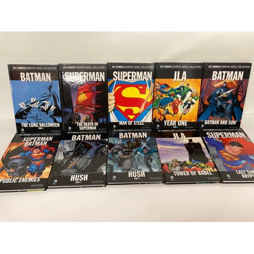 256 - Super heroes hard backed Graphic Novels, Superman, Batman, JLA, etc, part of a large collection of B... 