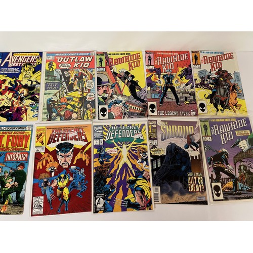 258 - Box of mixed Super heroes comics, Western, Sgt Fury, Kid Colt, Legend of the Shield etc. 42 in all

... 