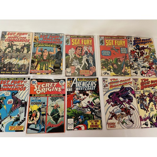 258 - Box of mixed Super heroes comics, Western, Sgt Fury, Kid Colt, Legend of the Shield etc. 42 in all

... 