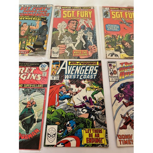 258 - Box of mixed Super heroes comics, Western, Sgt Fury, Kid Colt, Legend of the Shield etc. 42 in all

... 